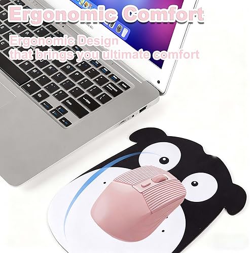 Miniatura 4 de Ratón inalámbrico (BT5.2 y 2.4G) recargable con Bluetooth, DPI ajustable, 2.4 GHz con receptor USB, clic silencioso, agarre ergonómico, carga tipo