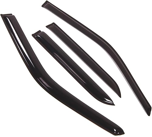 Tuningpros WD2-239 - Deflector de visera de ventana de montaje exterior, protector de lluvia, humo oscuro, juego de 4 piezas compatible con Honda