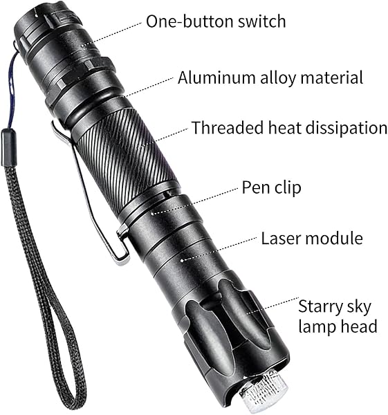 4000 Ultra-High Lumens Iaser with Rechargeable Set, Aluminum Alloy with One Character Cross 1 Electric 1 Charging Rack, 5 Modes for Outdoor and Emergency Use (Green) - 3