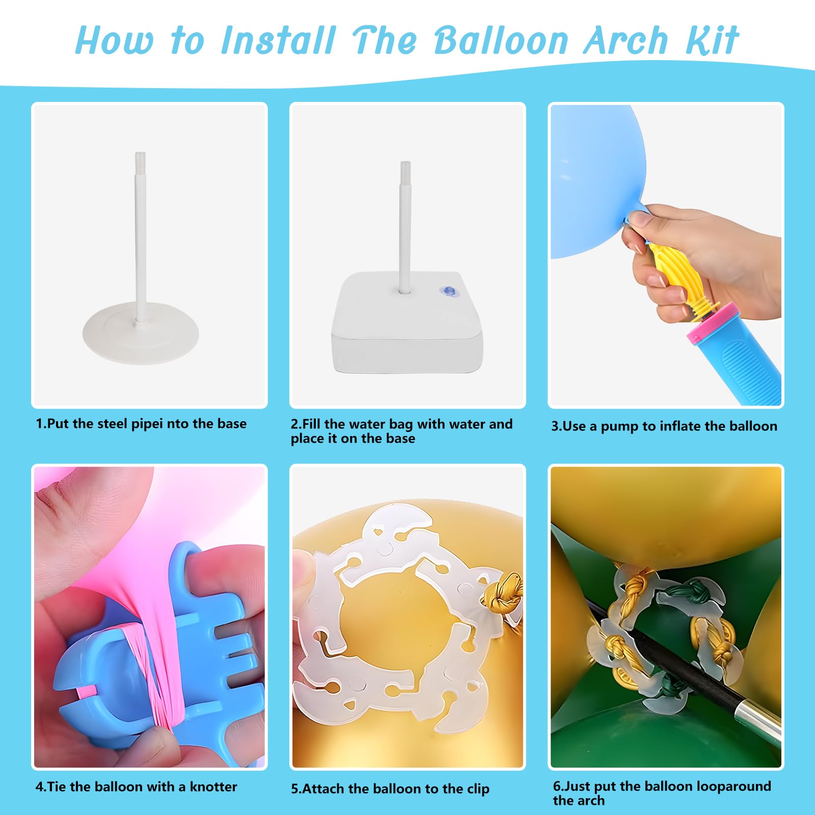 Kit Arco Palloncini Completo - Struttura 2.7x3m Con Base | Per Feste E Matrimoni - Foto 7