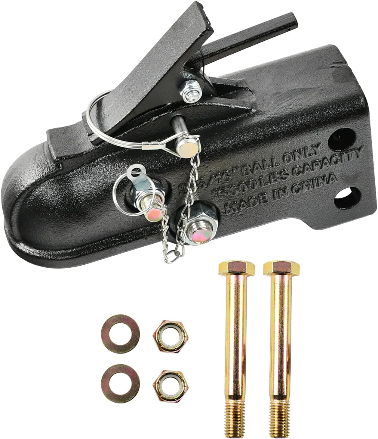 2-5/16" Inch Heavy Duty Adjustable Trailer Coupler Channel-Mount 15000 Lbs Capacity