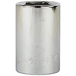 STANLEY 1-88-740 Chrome Vanadium Steel 6 Point Standard Socket 1/2 inch 18 mm Silver