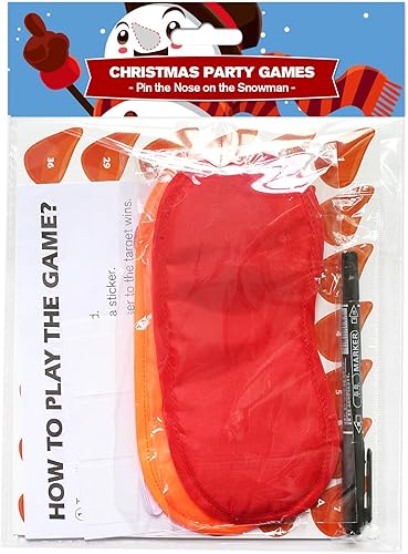 Miniatura 7 de Pin The Nose on The Snowman, juegos de fiesta de Navidad, suministros para niños, familias y grupos de adultos