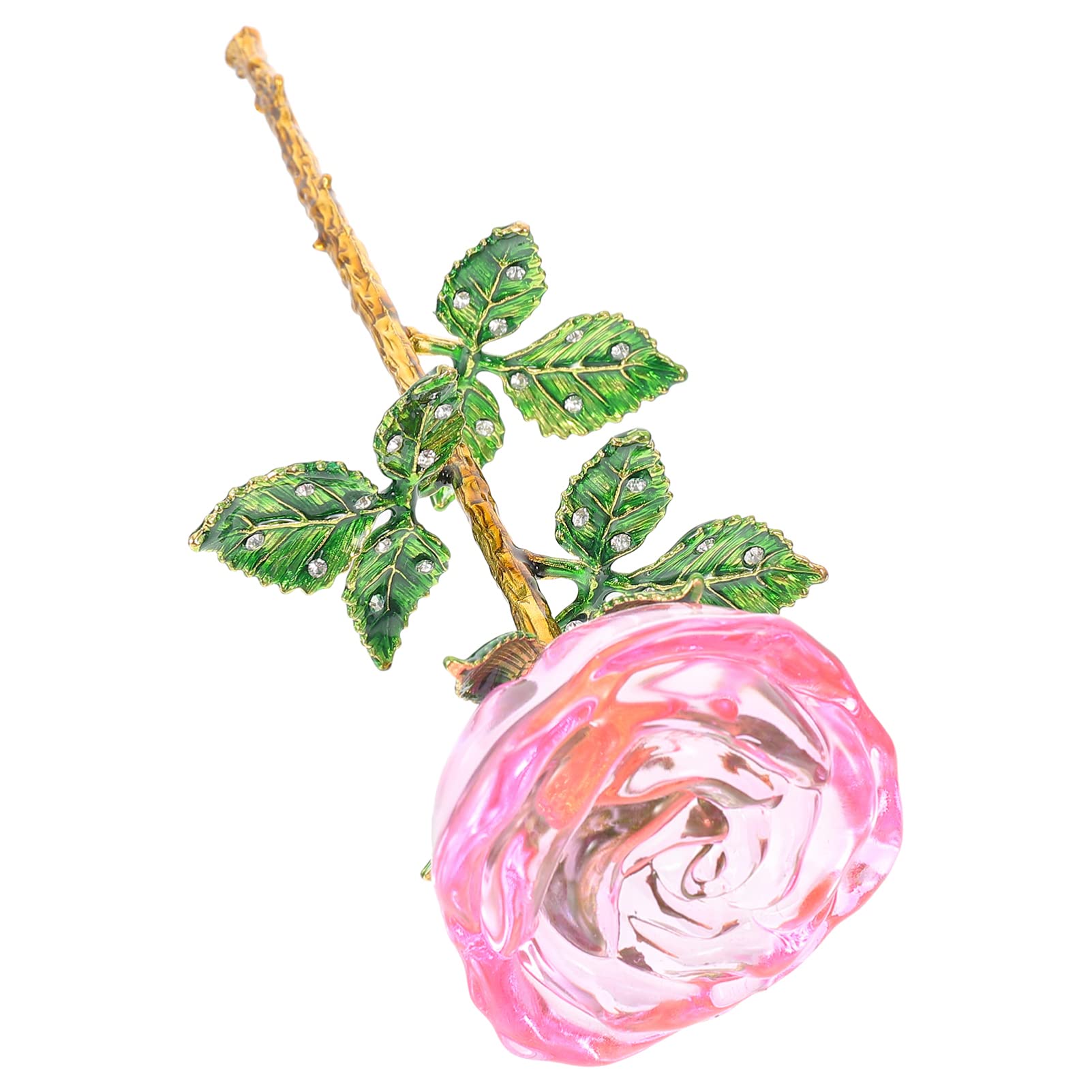 Bouquet de roses artificielles en verre cristal pour arrangement floral