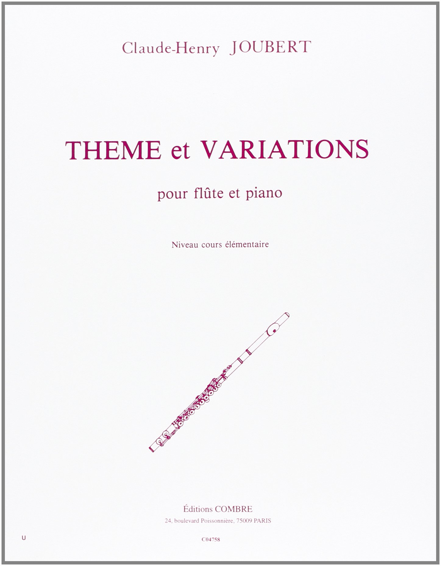 Theme et variations --- flute et piano