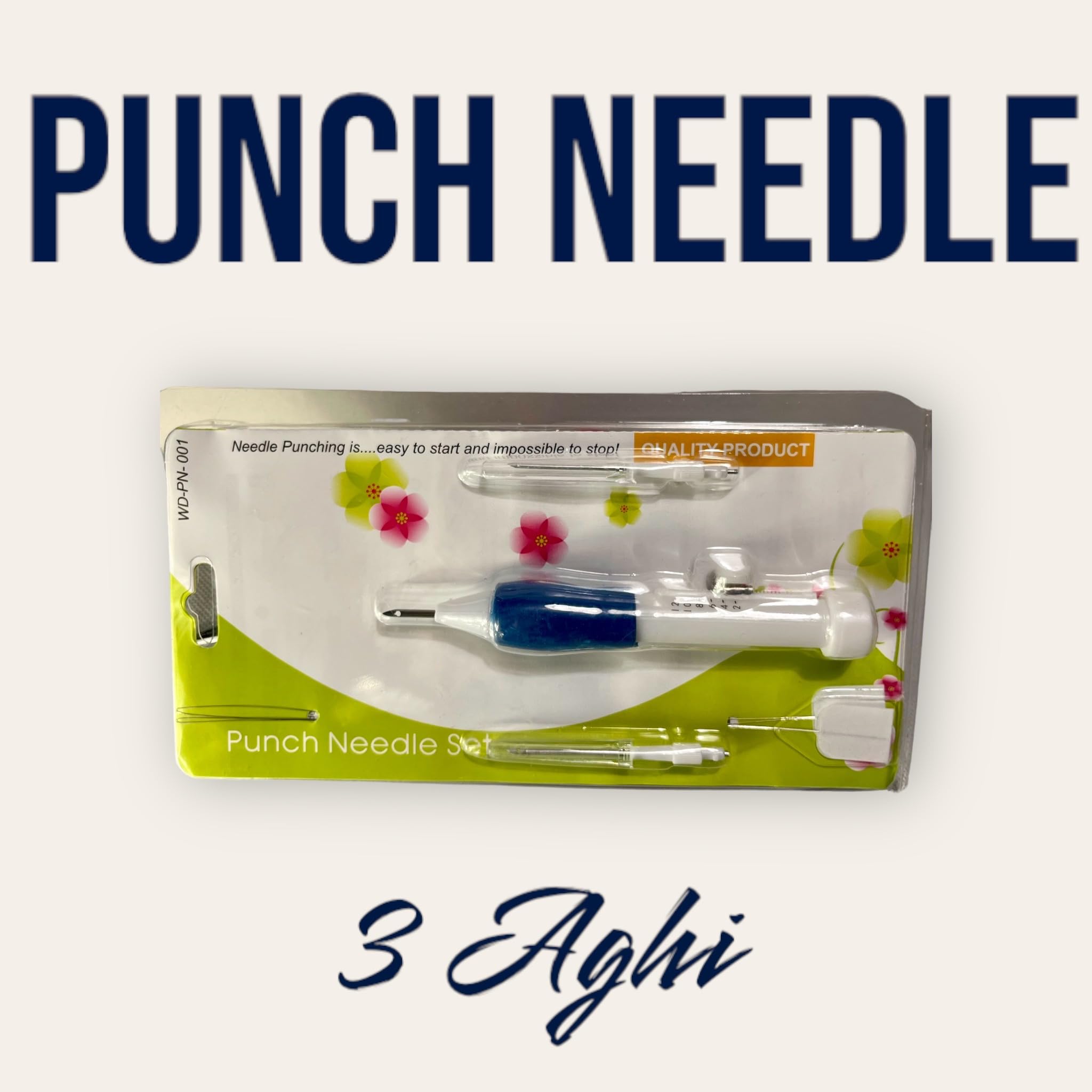 Kit di 13 aghi per ricamo Punch Needle con manici per lavori fai da te