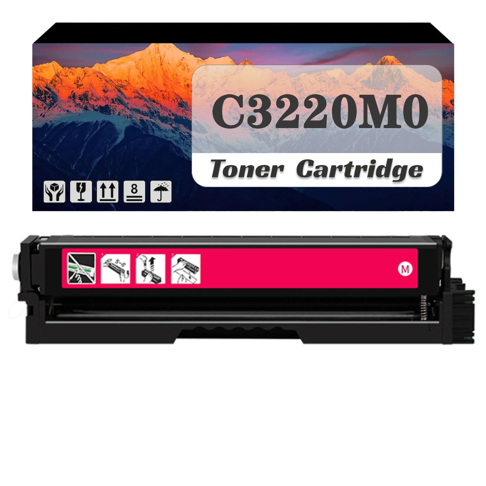 PuCio C3220K0 C3220C0 C3220Y0 C3220M0 Cartuccia di Toner Ad Alta capacità Compatibile per Lexmark C3224DW C3426DW MC3224ADWE MC3224DWE MC3426ADW MC3426I Printers Magenta*1