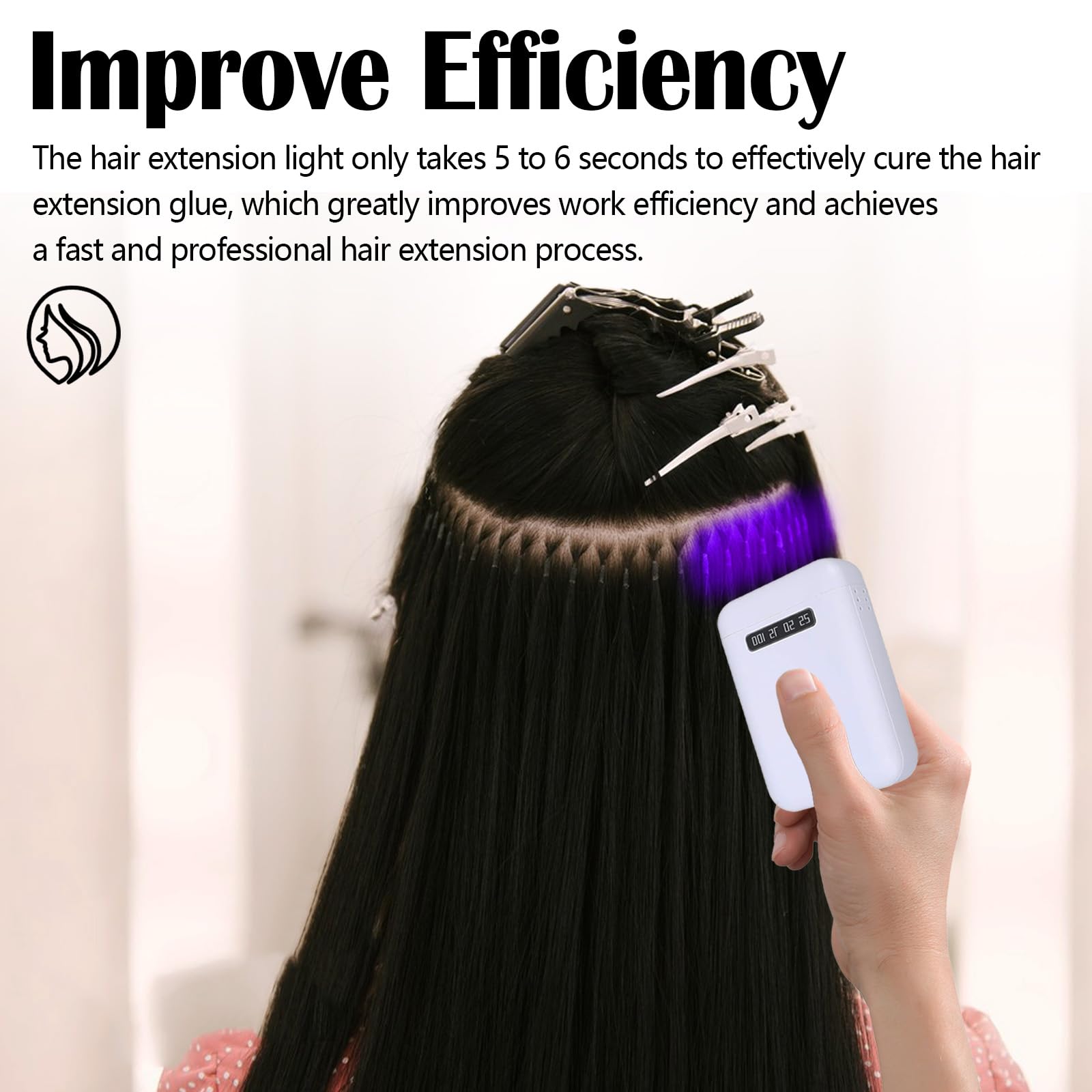 Dispositivo De Extensión De Cabello, Para Extensiones De Cabello Real 405 Nm Kit De Extensiones De Cabello Mejorado 5000 Mah Lámpara De Extensión Portátil Recargable