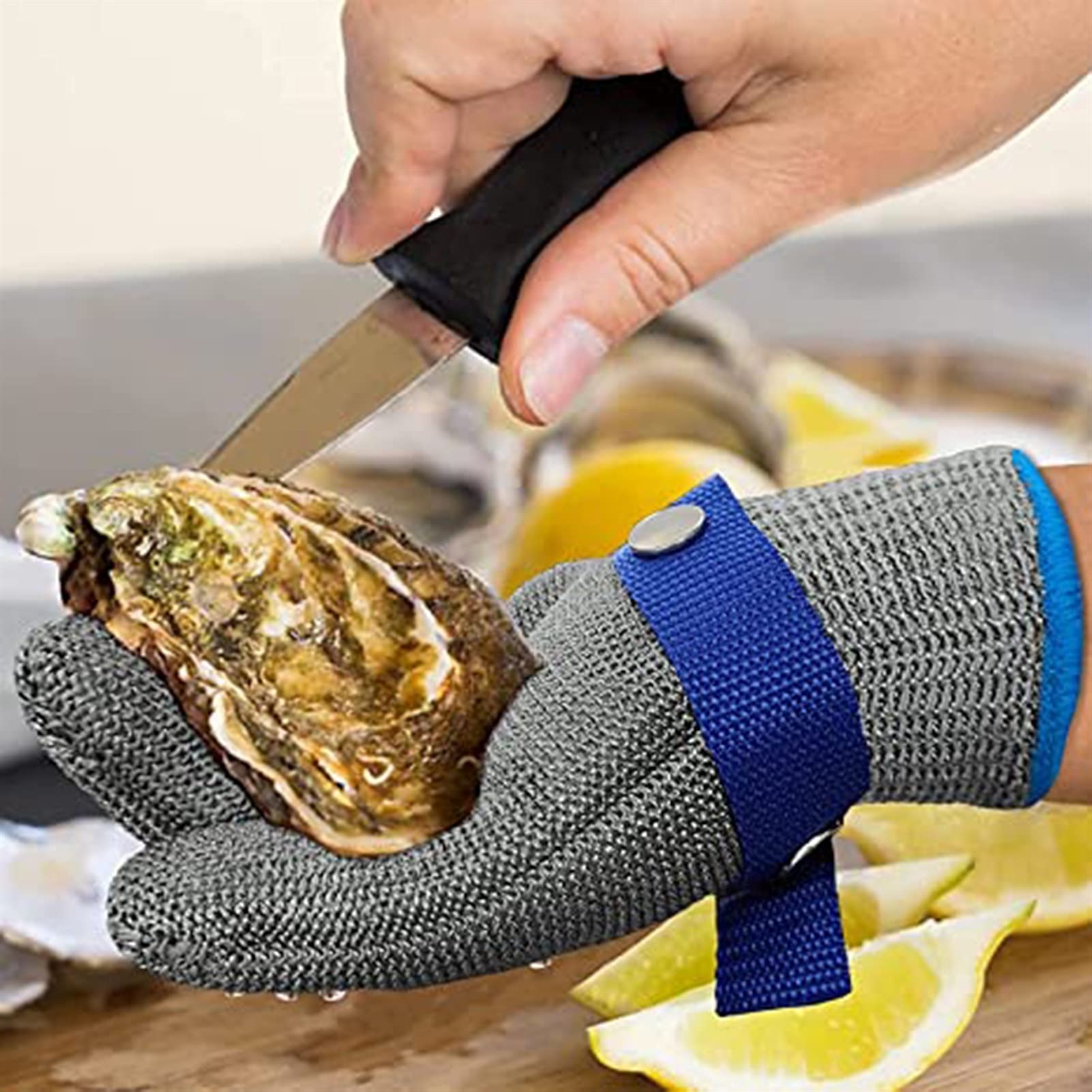 WXYZ Guantes Anticortes Guantes de alambre de acero de malla, guantes de trabajo de seguridad protectores de grado 5, impermeables de metal, a prueba de agua, resistente al desgaste y guantes antidesl