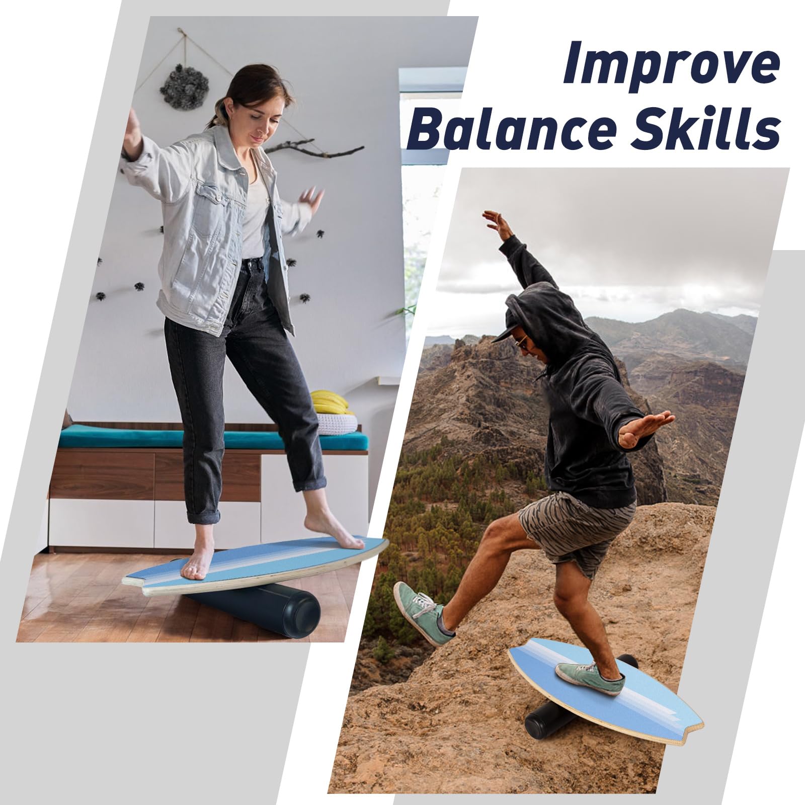Balance Board - Tavola d'equilibrio in Legno (+3 anni) - Centro Gioco