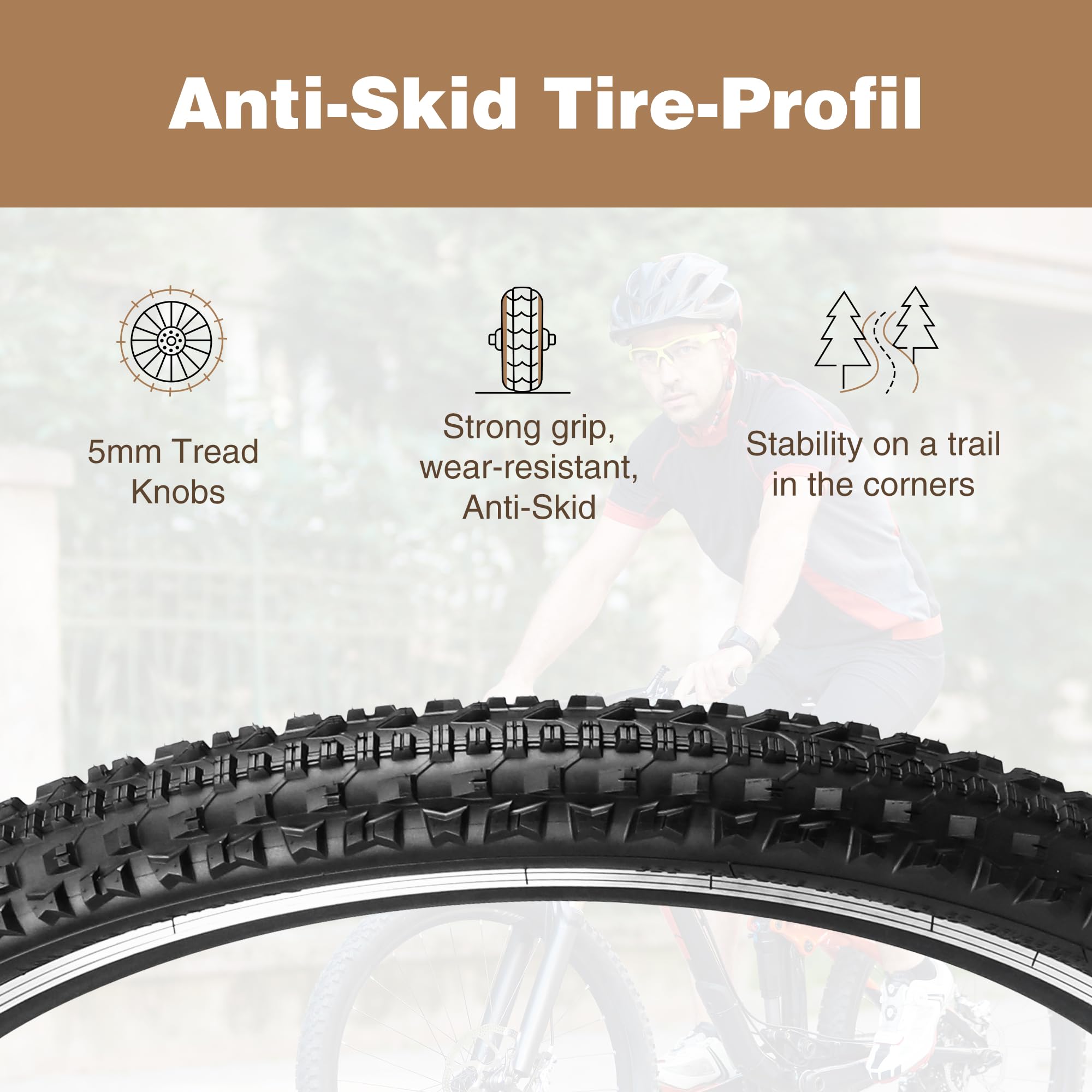 Pack de 26/27,5/29 x 2,1 pulgadas Neumáticos de bicicleta con tubo tubular para bicicleta de carretera, bicicleta de ciudad, palancas para neumáticos de bicicleta