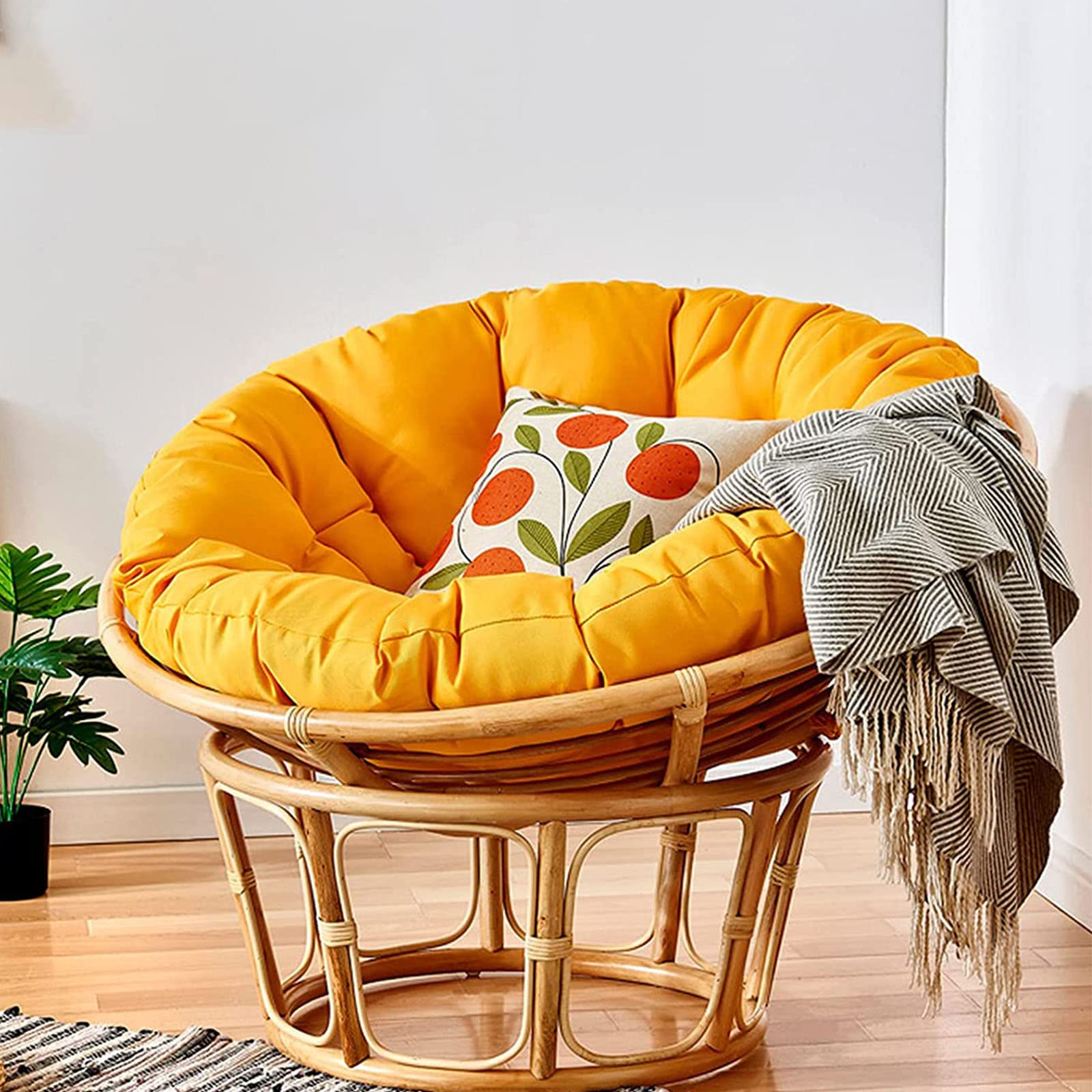 SHAIRMB Papasan Round Chair Cushions,Thick Egg Nest Seat Cushions, Waterproof Swing Chair Cushion Outdoor, Removable and Washable, Without Chair,ordinaryD,150 * 150cm