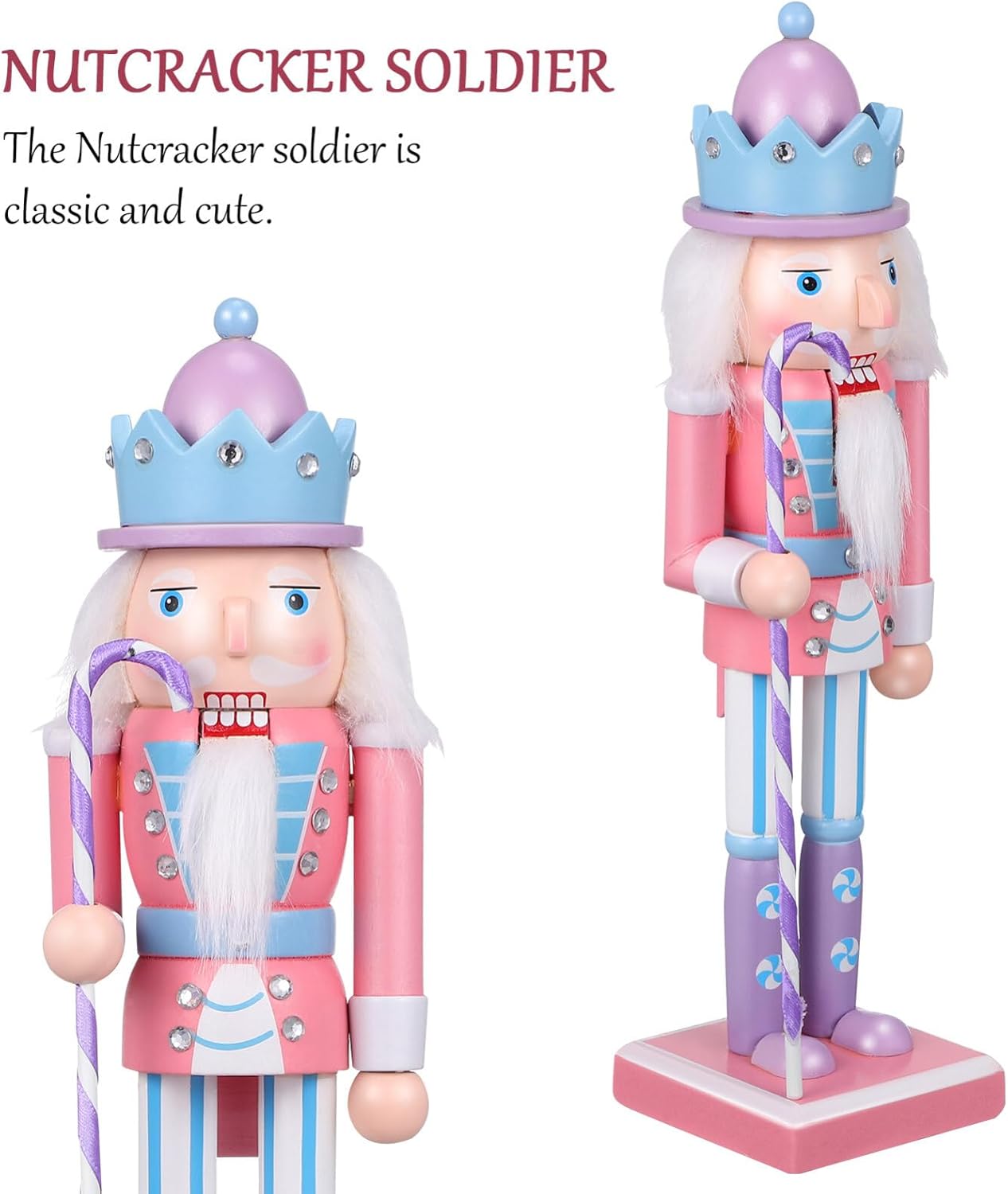 VICASKY 10 Inch Pink Nutcracker Christmas Decor Christmas Tree Outside Nutcracker Christmas Decor Nutcracker Decor Nutcracker Pink Nutcracker Christmas Decor Nutcracker Stuffy Outside Nutcracker