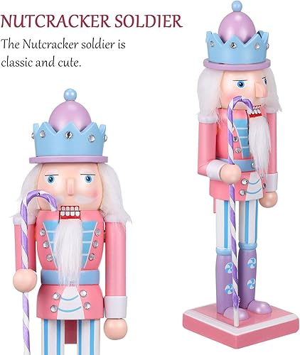Miniatura 8 de VICASKY Cascanueces - Figuras colgantes de cascanueces de madera, mini cascanueces de madera de rey y soldado, adornos de cascanueces de Navidad,