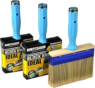 Deck Stain Brush, 3 Pack Thick Paint Brushes (4", 5", 6") for Faster Coverage,