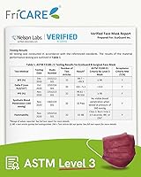 Vista 3 de FriCARE Mascarillas desechables, 3 capas ASTM nivel 3 grado médico, elegibles para FSA/HSA, transpirables y cómodas para alergias/protección solar