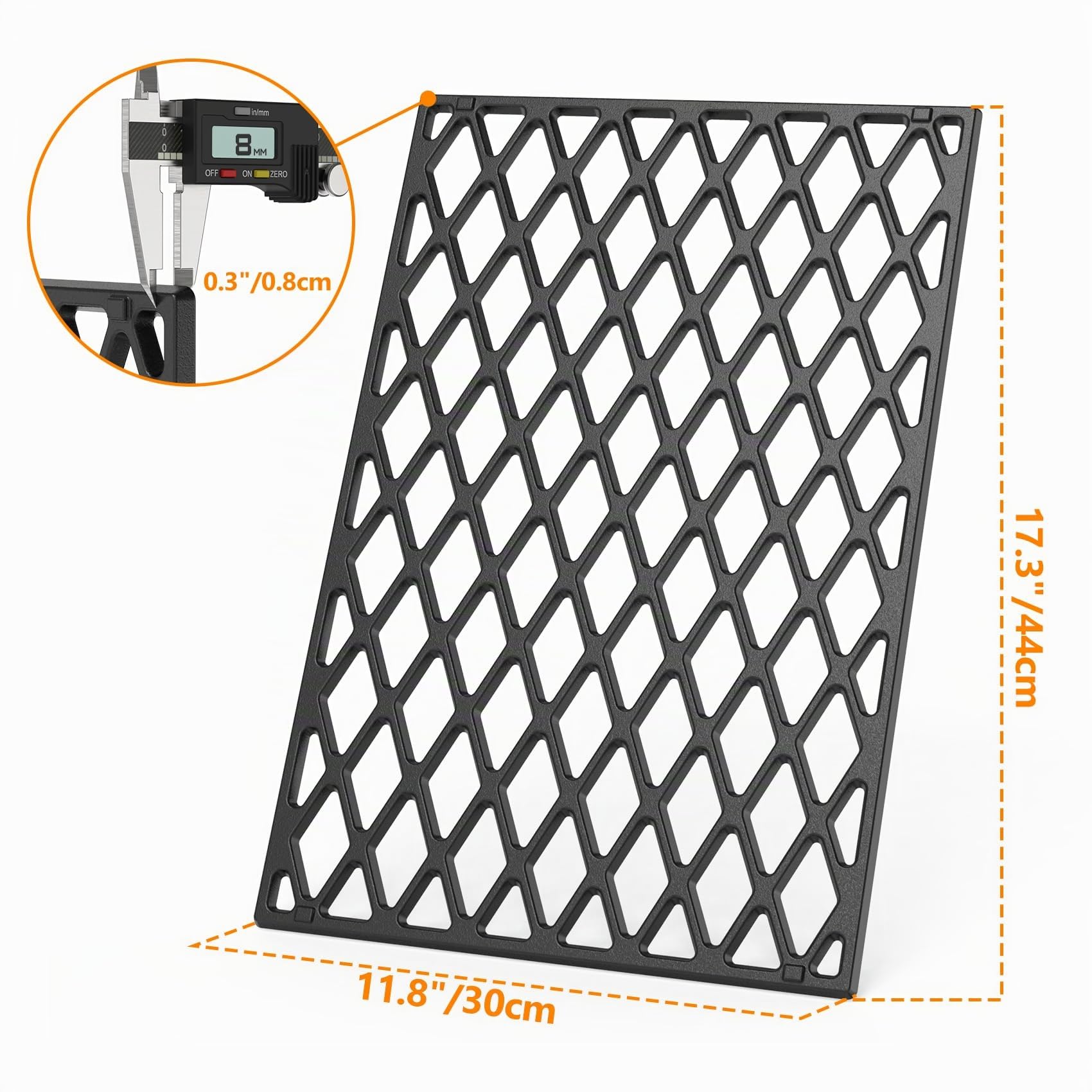 onlyfire 44cm Grille de Cuisson en Fonte pour Weber Spirit 300 Série, Spirit 700, Genesis Silver B/C, pour Weber Spirit E/S 310, 320, 330 et SP320 (2007-2017), Pièces de Rechange pour Weber 7639 7638