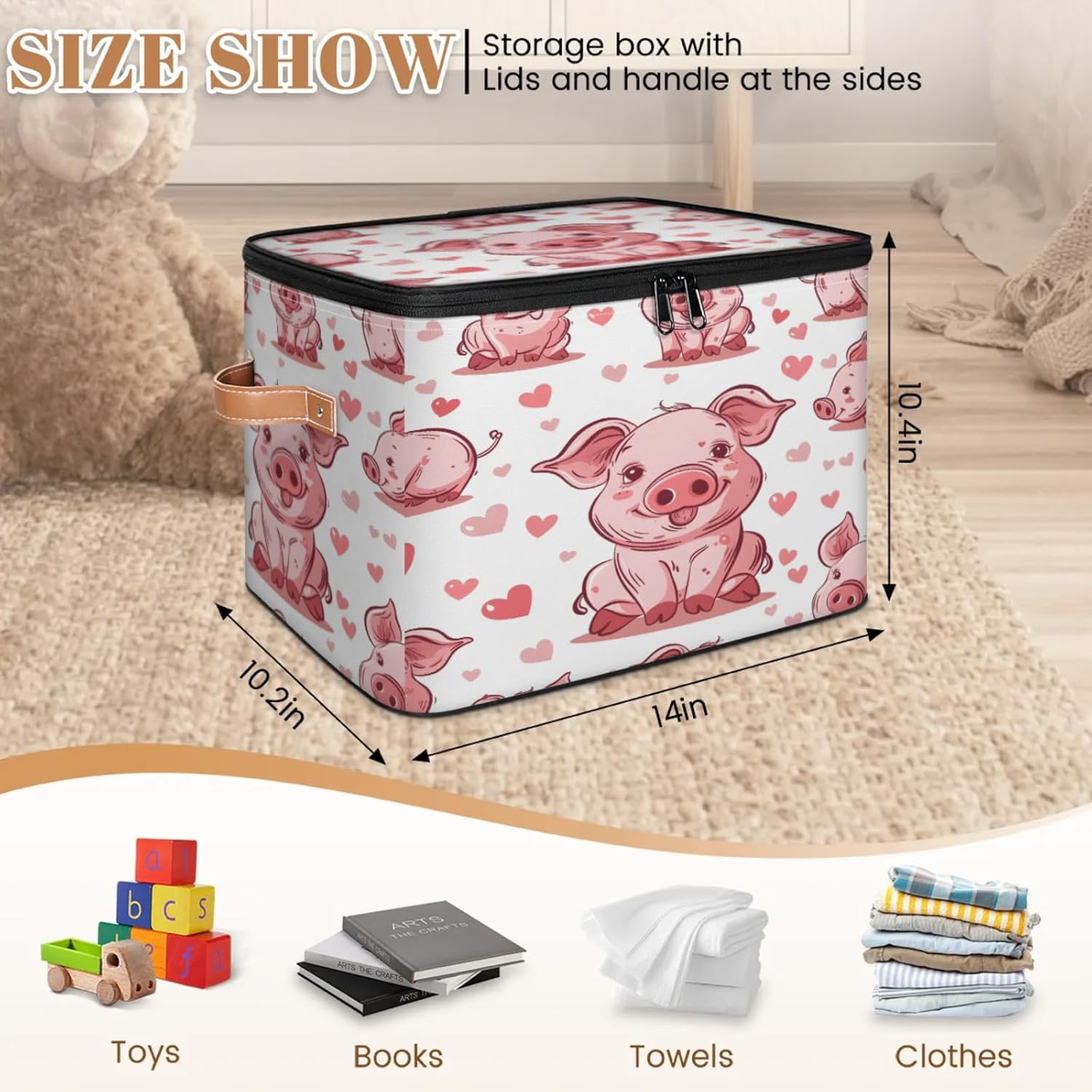 2-Pack Storage bins with lids - 26 quart organizer bins - Collapsible fabric storage bins with sturdy handles and double zipper tops - Versatile for home, toys, dorm rooms