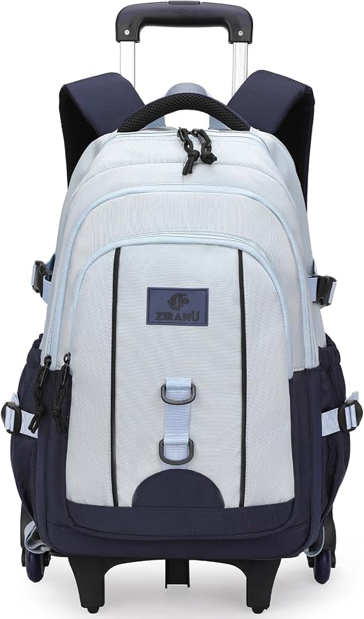 Cartable à Roulettes Amythe 30L Pour Garçons & Ados - 6 Roues, Chariot Détachable, Léger, Imperméable - Pour école, Collège, Voyage