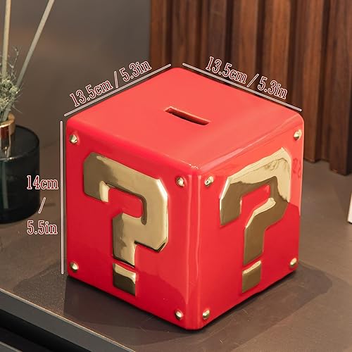 Miniatura 8 de Yundu Alcancía de cerámica para adultos debe romperse para abrir, banco de monedas genial para niños, niñas y niños, divertida alcancía Boalord,