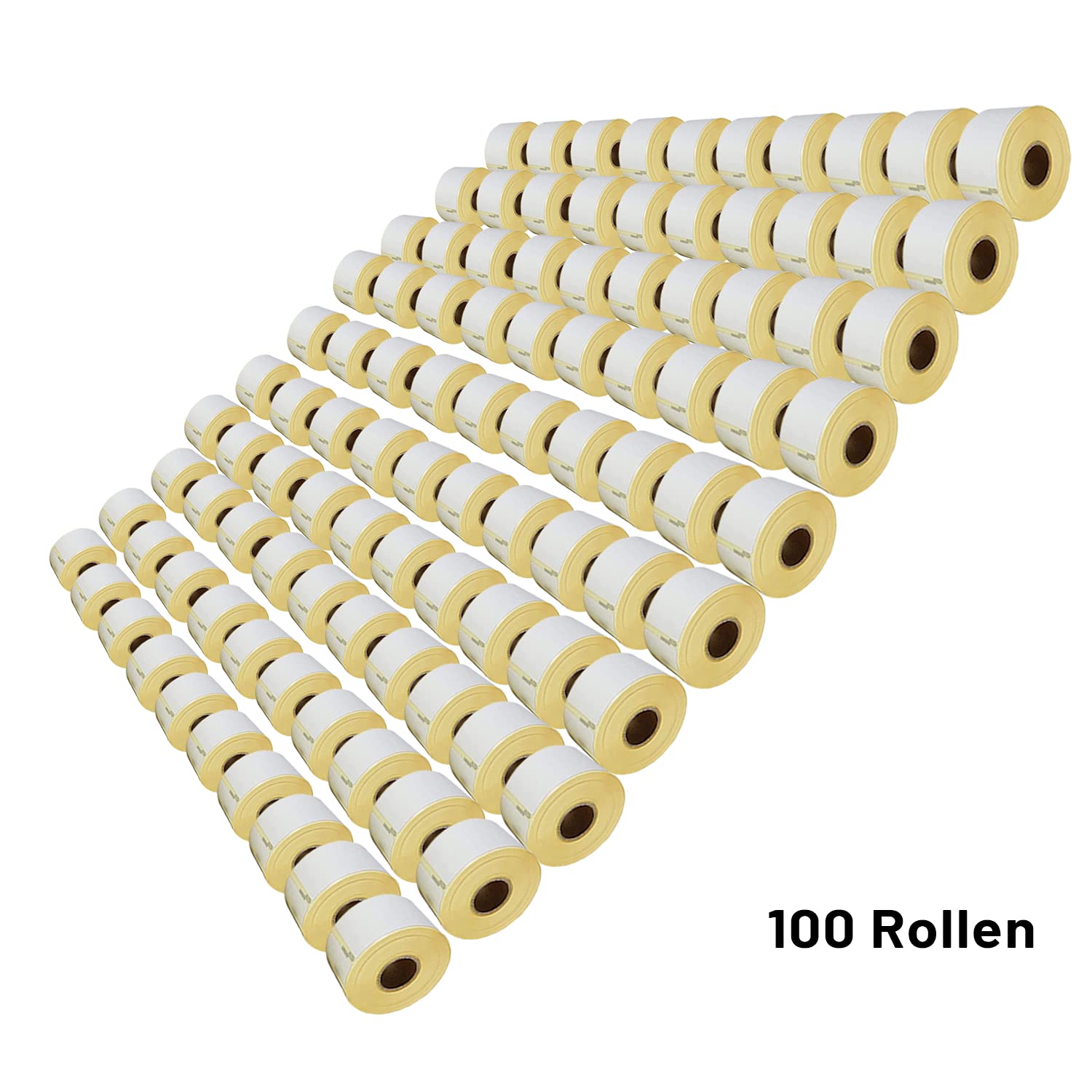 LEYF Etiketten für Dymo Labelwriter 99010 S0722370 89X28 mm 100 Rolle Pack Etiketten x 130 St. Je Rolle =13000 Etikette,Adressetiketten,Selbstklebend,Kompatibel für Dymo & Se 100X 99010