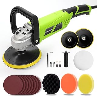 COMOWARE Buffer Polisher for Car Detailing, 7 Inch/6 Inch Car Buffers and Polishers Kit, 6 Variable Speed 600-4000 RPM, 1300W Car Polisher, Polishing Machine for Sanding, Polishing, Waxing