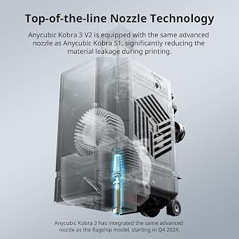 Anycubic Kobra 3 V2 Combo 3D Yazıcı, Akıllı Çok Renkli Baskı 600mm/s'ye Kadar Baskı Hızı, Aktif Filament Kurutma, Daha Yüksek Başarı Oranları için Geliştirilmiş Otomatik Tesviye, 10.0'' x 10.0'' x