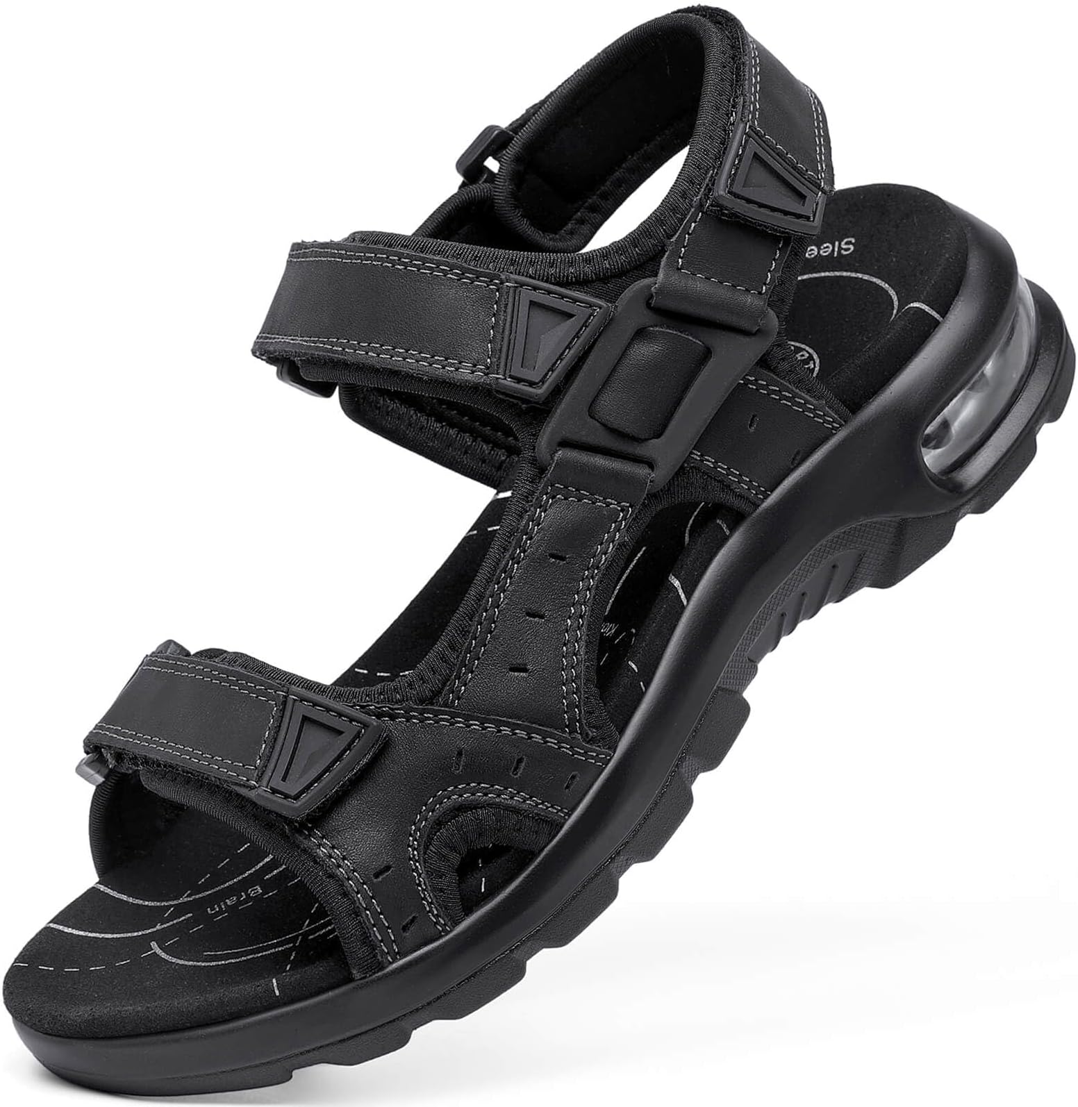 Men's Athletic Sandals Adjustable Straps Arch Support Air Cushion Durable Hiking Outdoor Non-slip Sandals for Casual Walking