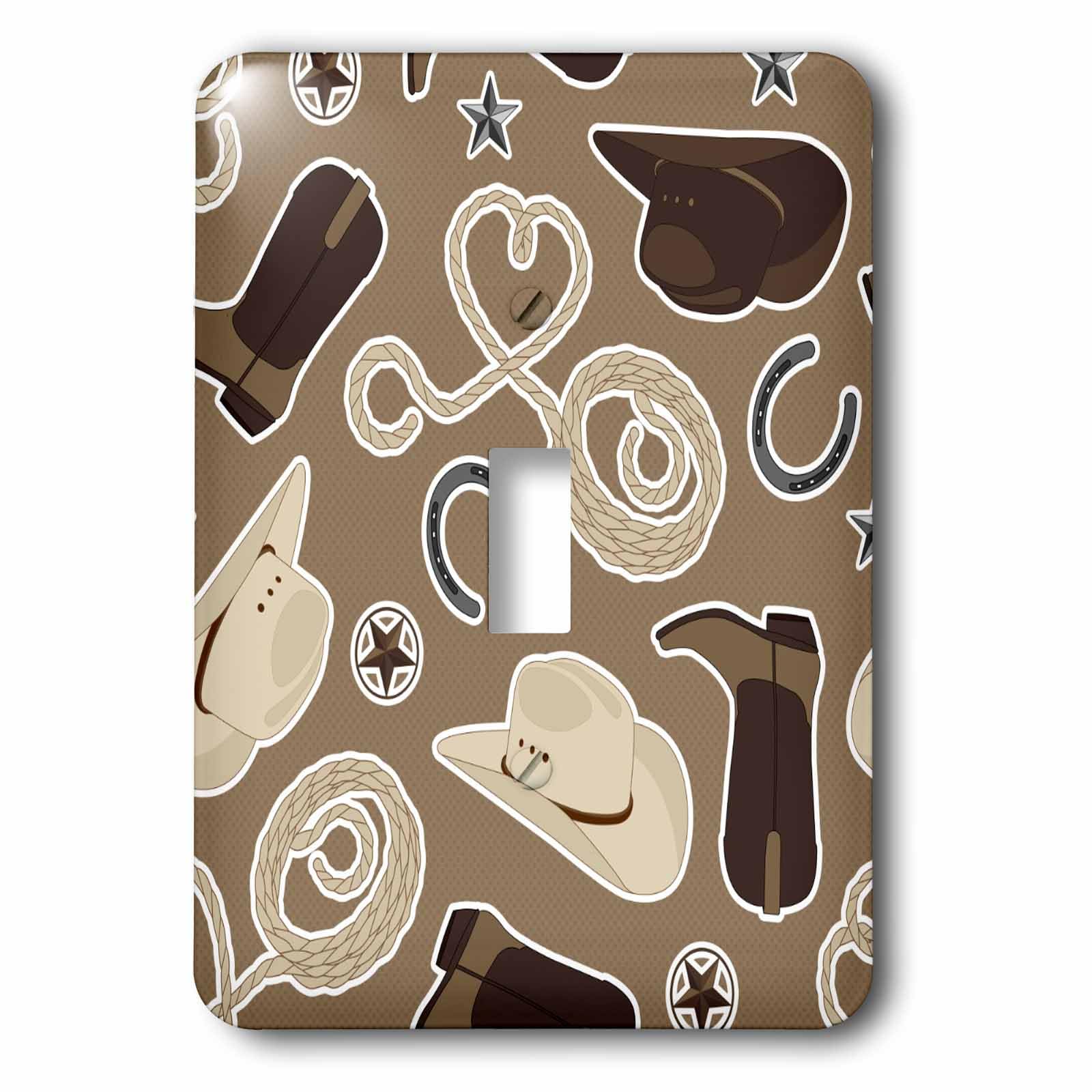 Cache interrupteur marron clair style cowboy mignon pour décorer une chambre d'enfant originale
