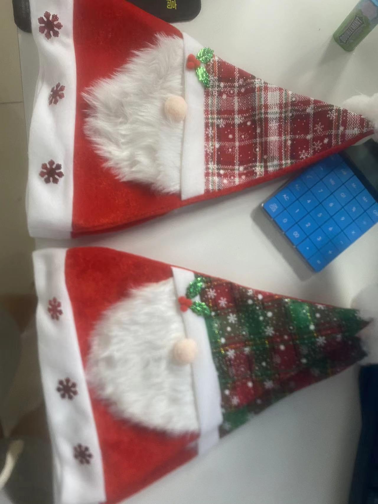 YKLIGTN6 Pack Plush Santa Hat - Comfortable Velvet Red Christmas Hat for Adults - Perfect Party Favors for Christmas Celebrations!