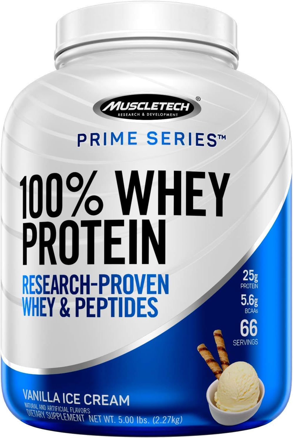 Muscletech Whey Peptides for Women & Men Protein Powder, 5 lbs (66 Servings) Vanilla