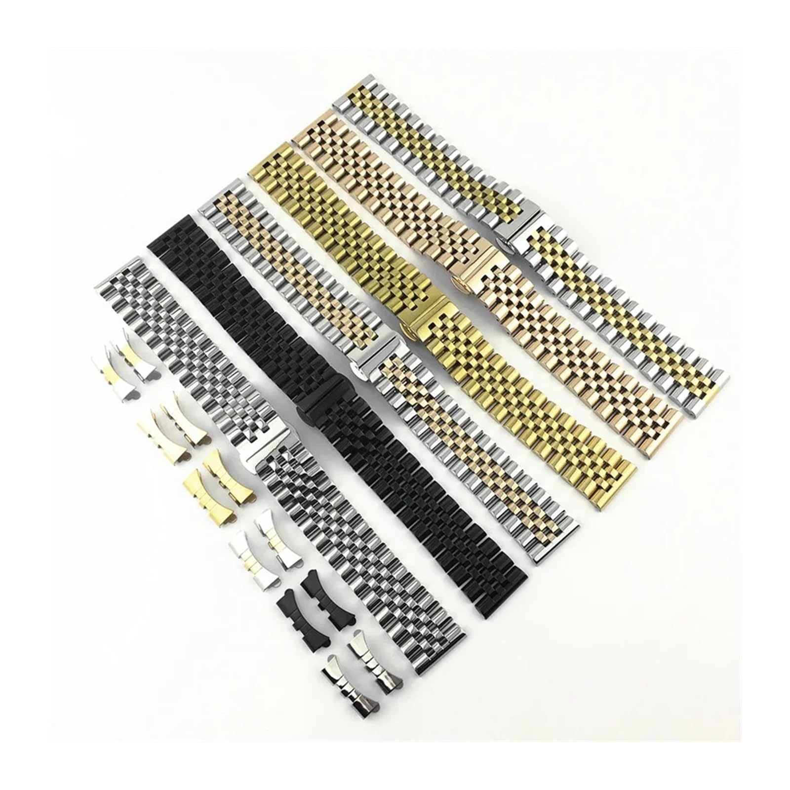 Sangle de Montre 12 13 14 16 17 18 19 20 21 22 mm Flat Curbed en Acier Inoxydable Bande de Surveillance/Femme Bracelet de Remplacement