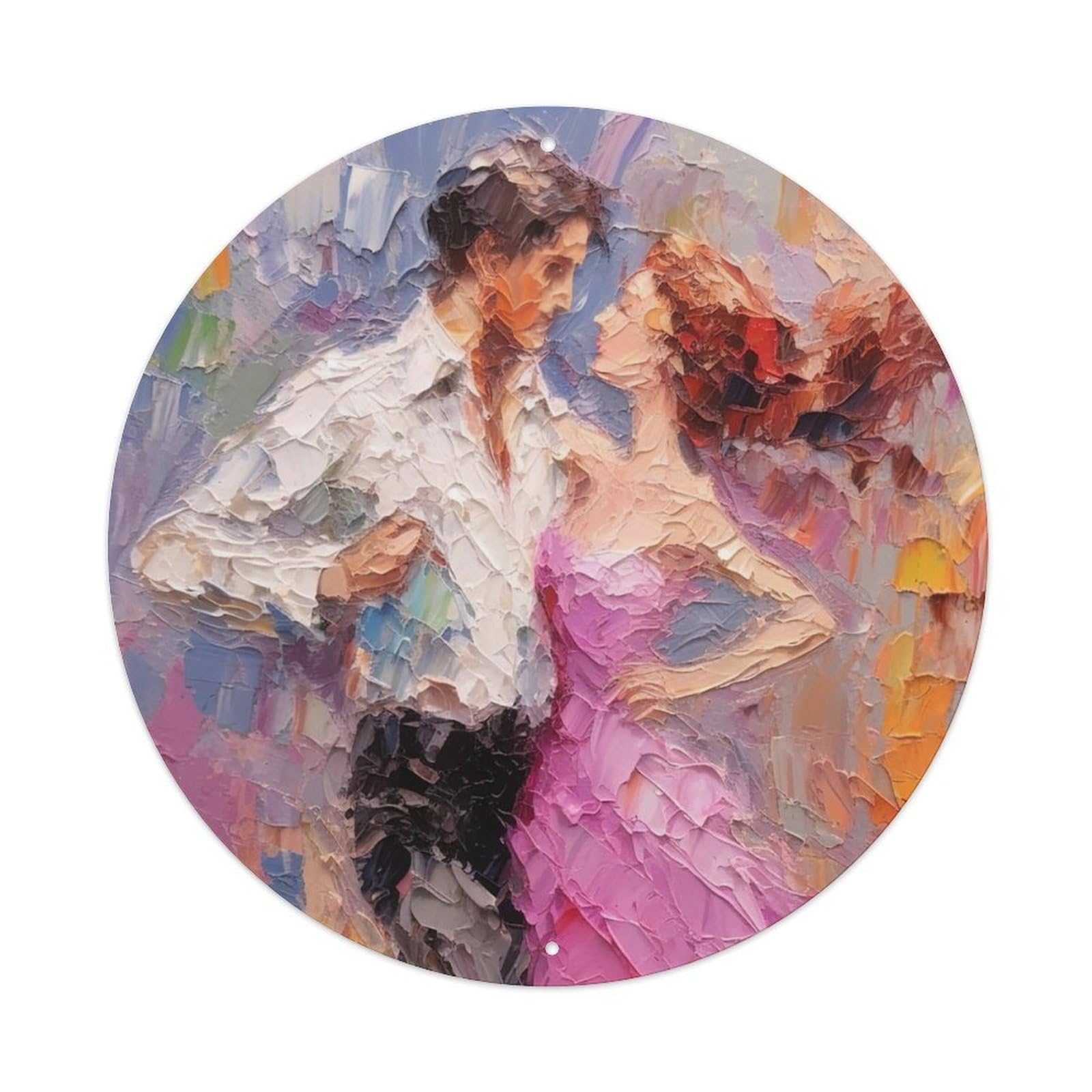 Dance Visual Arts Ballet Dancer Vintage Metal Tin Sign Plaque Wall Decor for Cafe, Club, Garden Round Metal Poster 8x8Inch