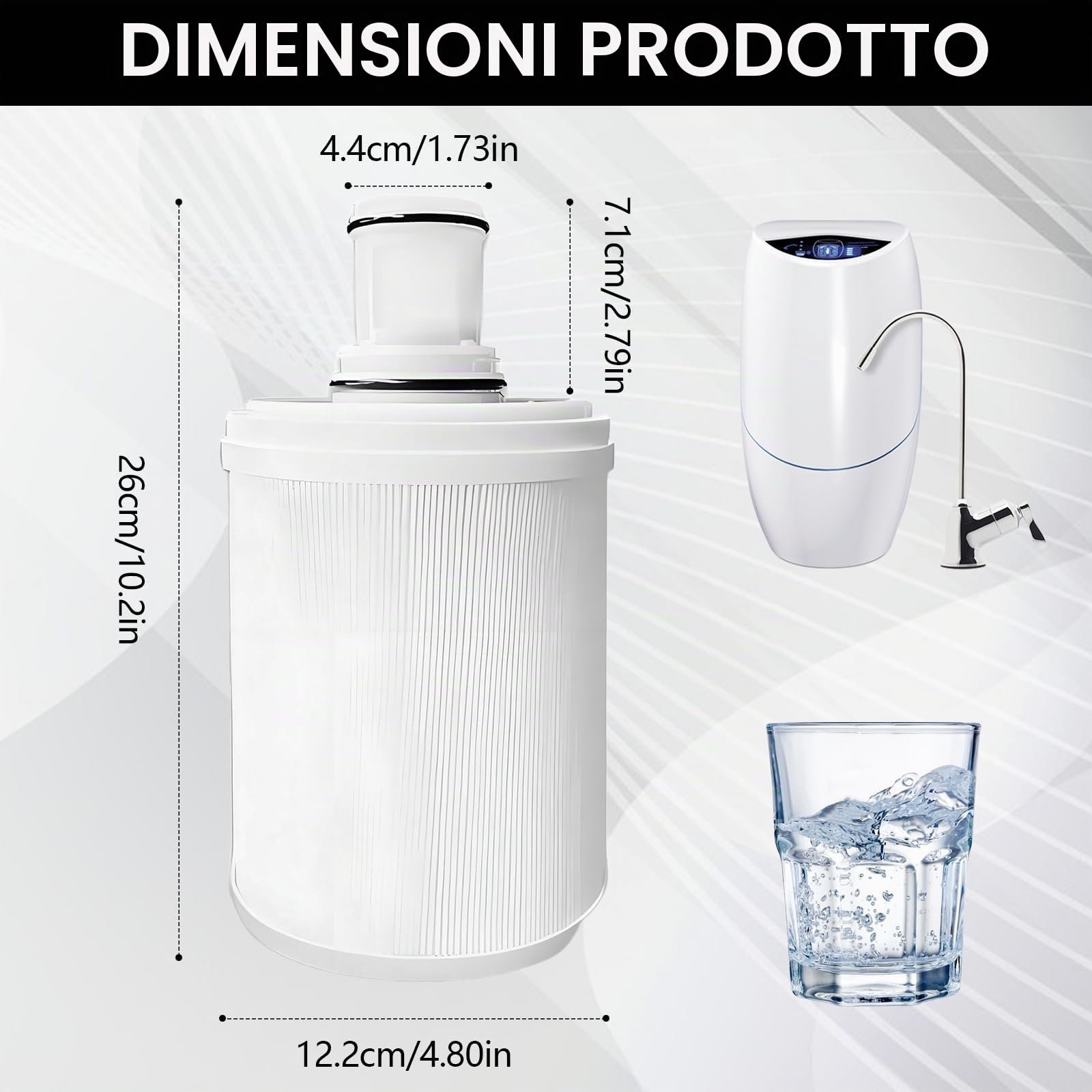 Filtro dell'acqua di ricambio compatibile con Amway espring 100186M/100188CH, pre-filtro HEPA a carbone attivo filtrante cartucce filtro acqua migliore qualità dell'acqua
