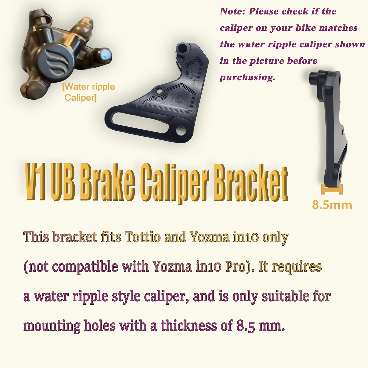 Ultra Bee Brake Caliper Kit for Tuttio Soleil 01 Pre-bled Direct Installation Black Bracket Parts