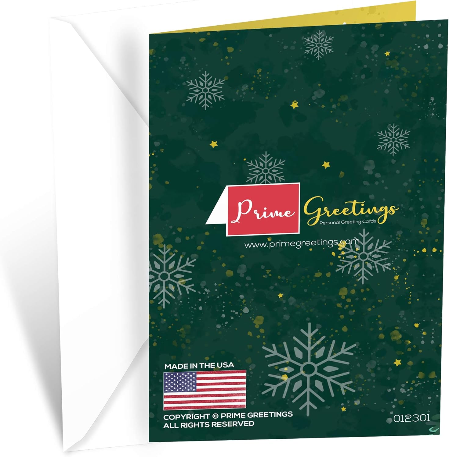 Prime Greetings Christmas Card Aunt, Made in America, Eco-Friendly, Thick Card Stock with Premium Envelope 5in x 7.75in, Packaged in Protective Mailer - Image 4