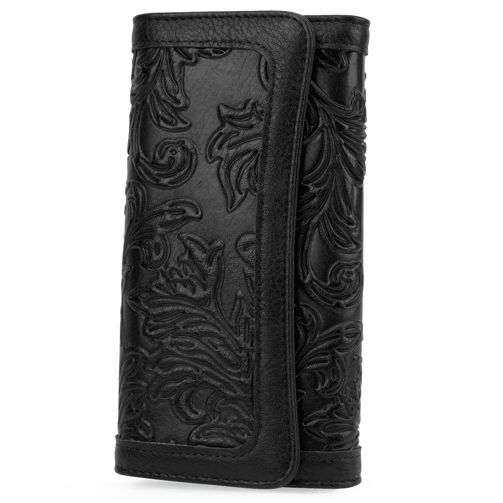 MEITRUE Women's Wallet Leather RFID Blocking Trifold Ladies Purse Embossed long Clutch Card Holder Phone Checkbook Organizer