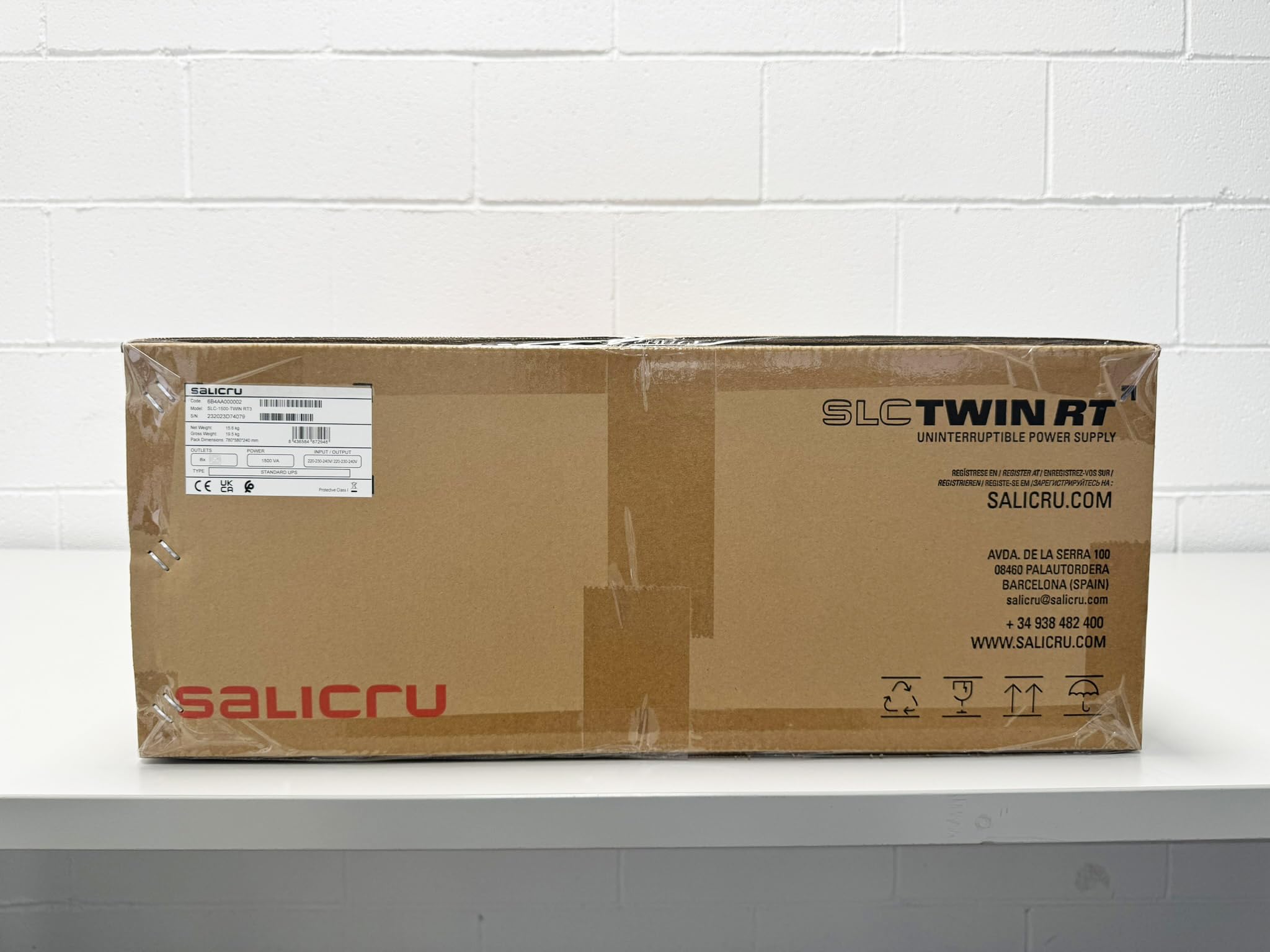 Salicru SLC 1500 TWIN RT3 – Sistema de Alimentación Ininterrumpida (SAI/UPS) de 1500 VA IoT On-line doble conversión torre/rack con FP=1