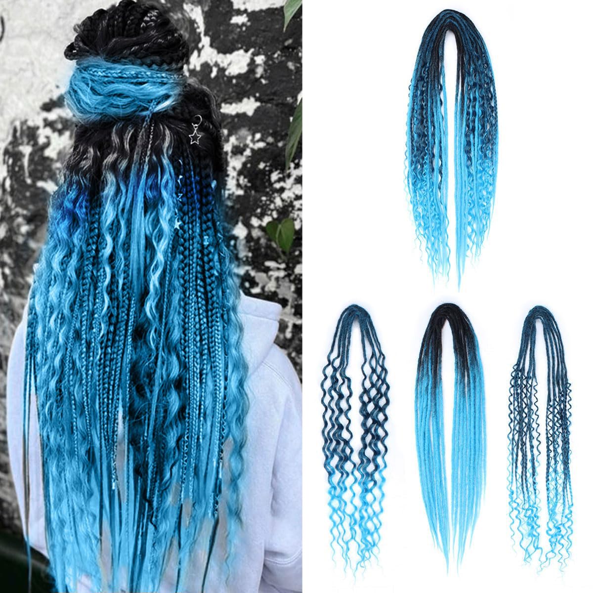 Photo 1 of Sangtok 24" Ombre Blue Dreadlock Extensions