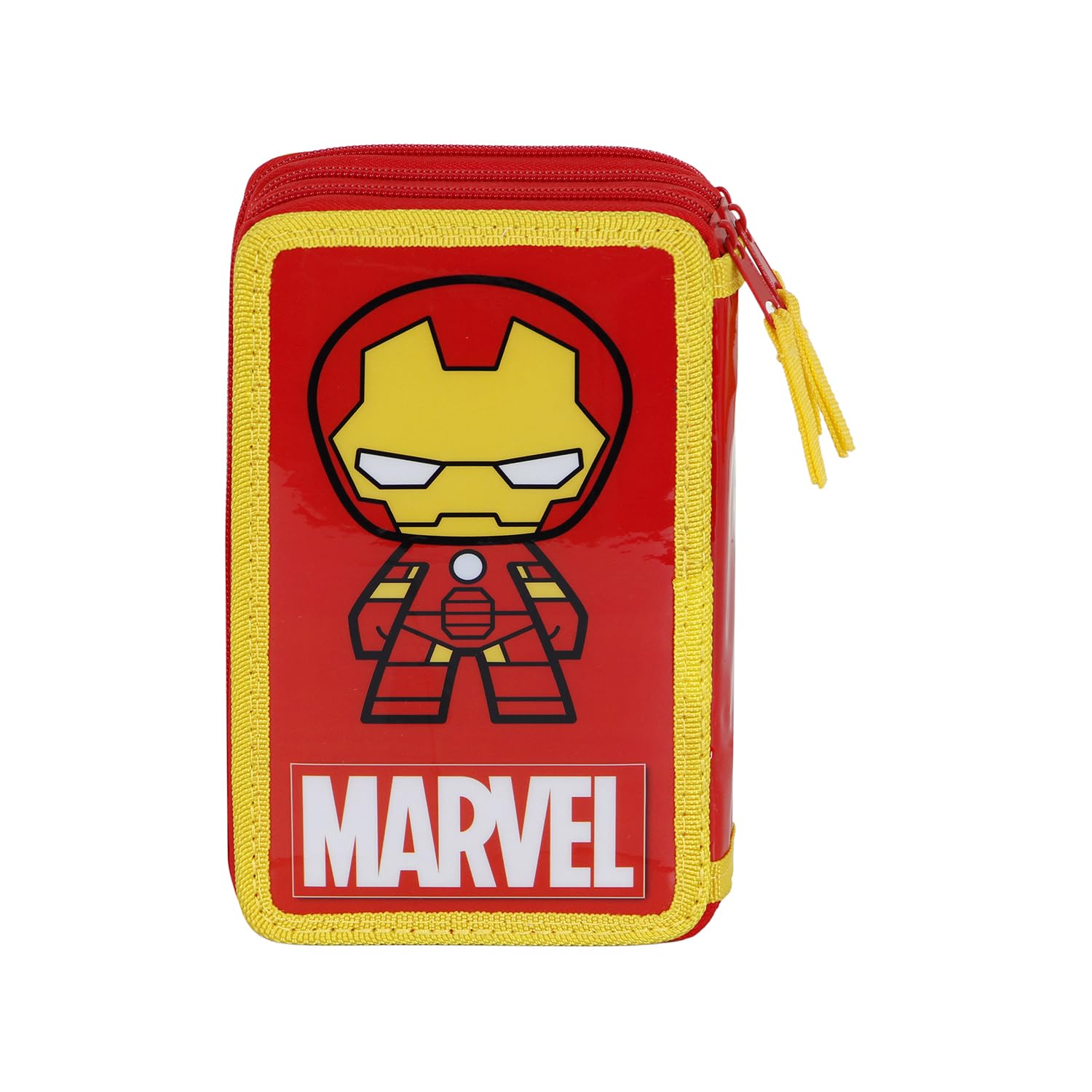 Iron Man Alloy-Astuccio con Matite Triplo, Rosso, 14 x 21 cm