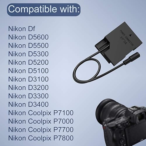 Miniatura 2 de EP-5A Conector de fuente de alimentación EH-5 Adaptador de CA EN-EL14 Kit de batería ficticia para Nikon D3100 D3200 D3300 D3400 D3500 D5100 D5200