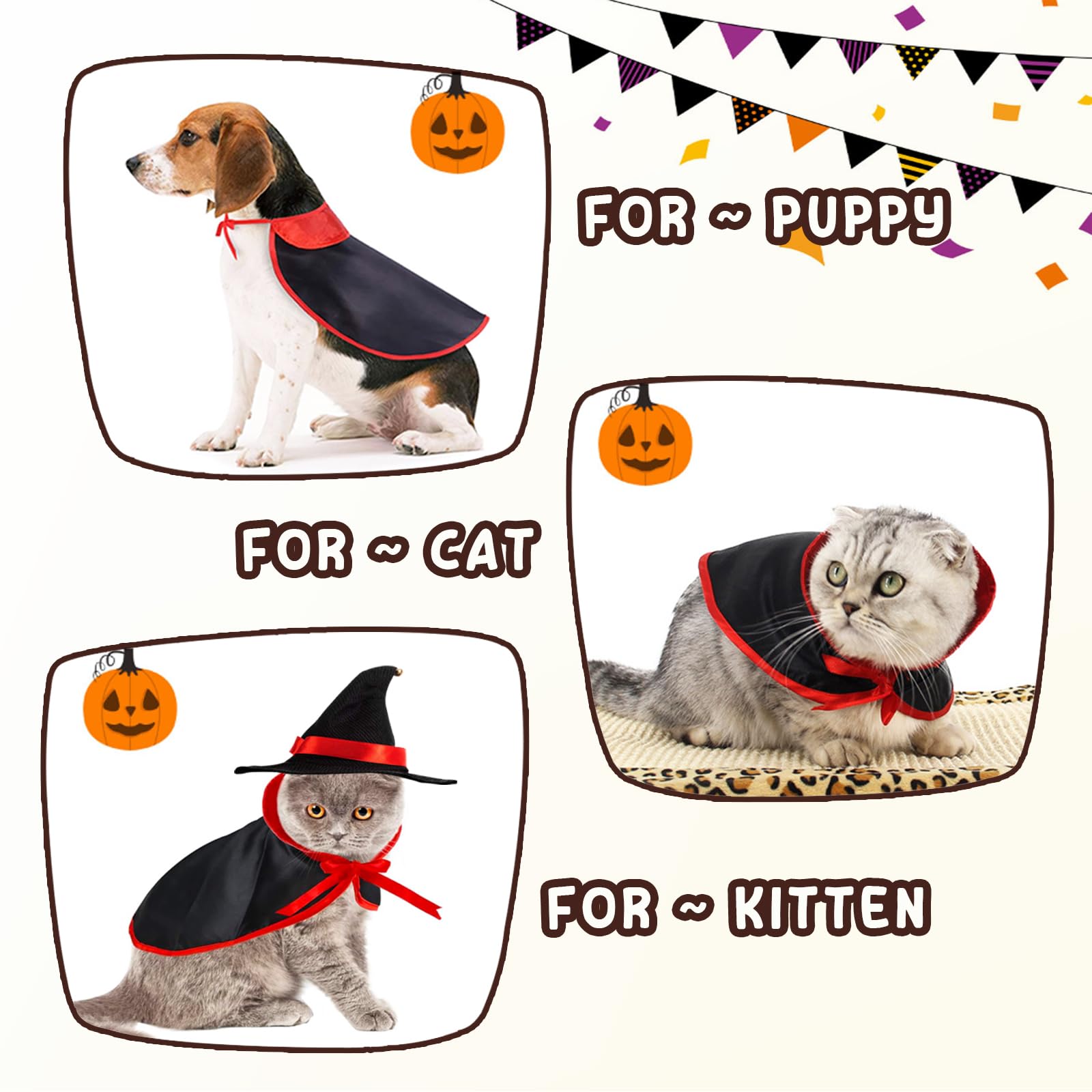 Katzenumhang-Kostüm Schwarz – Fledermaus-Design Für Haustiere, Halloween & Cosplay