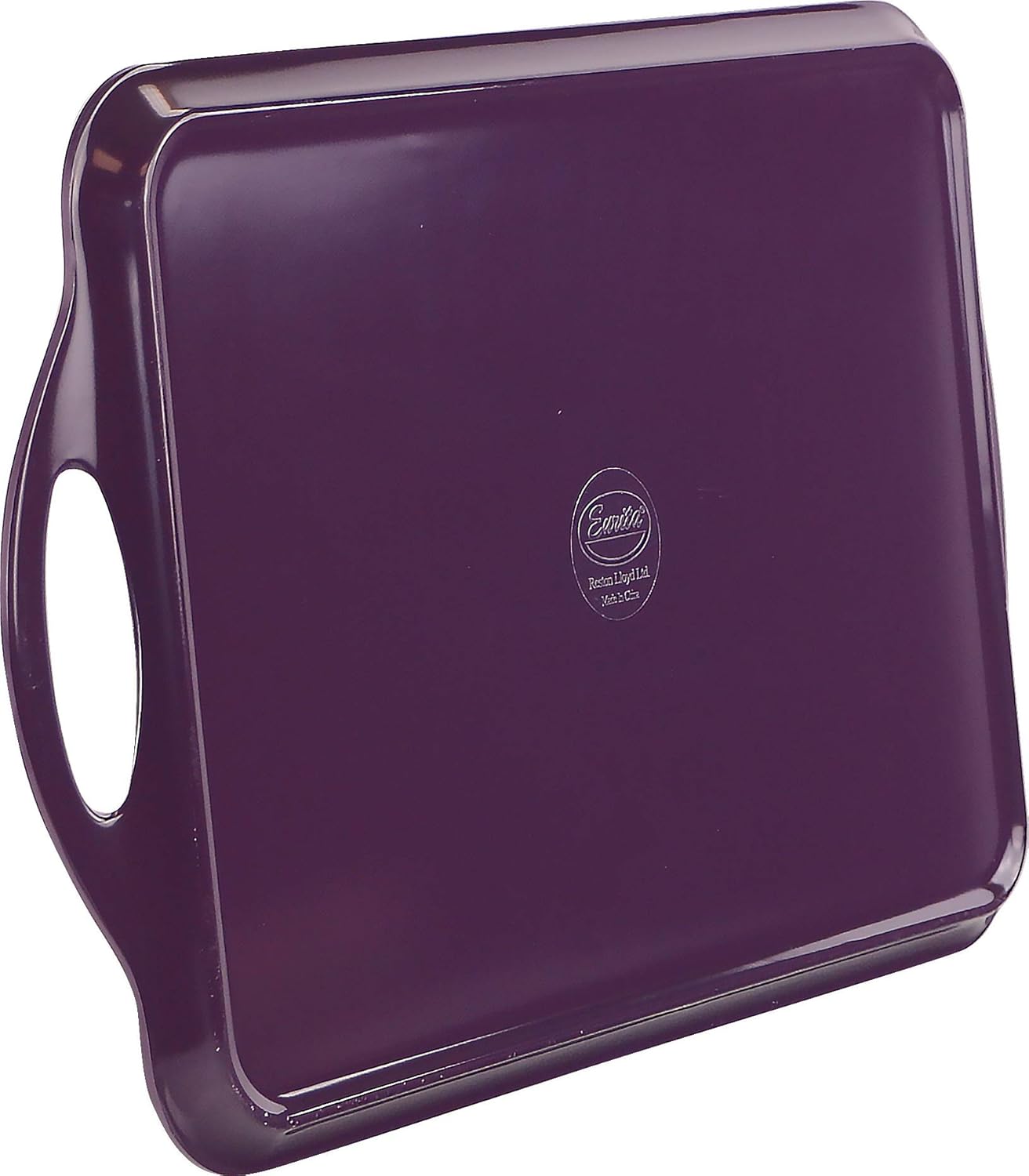Plum Rectangular Melamine Serving Tray with Handles