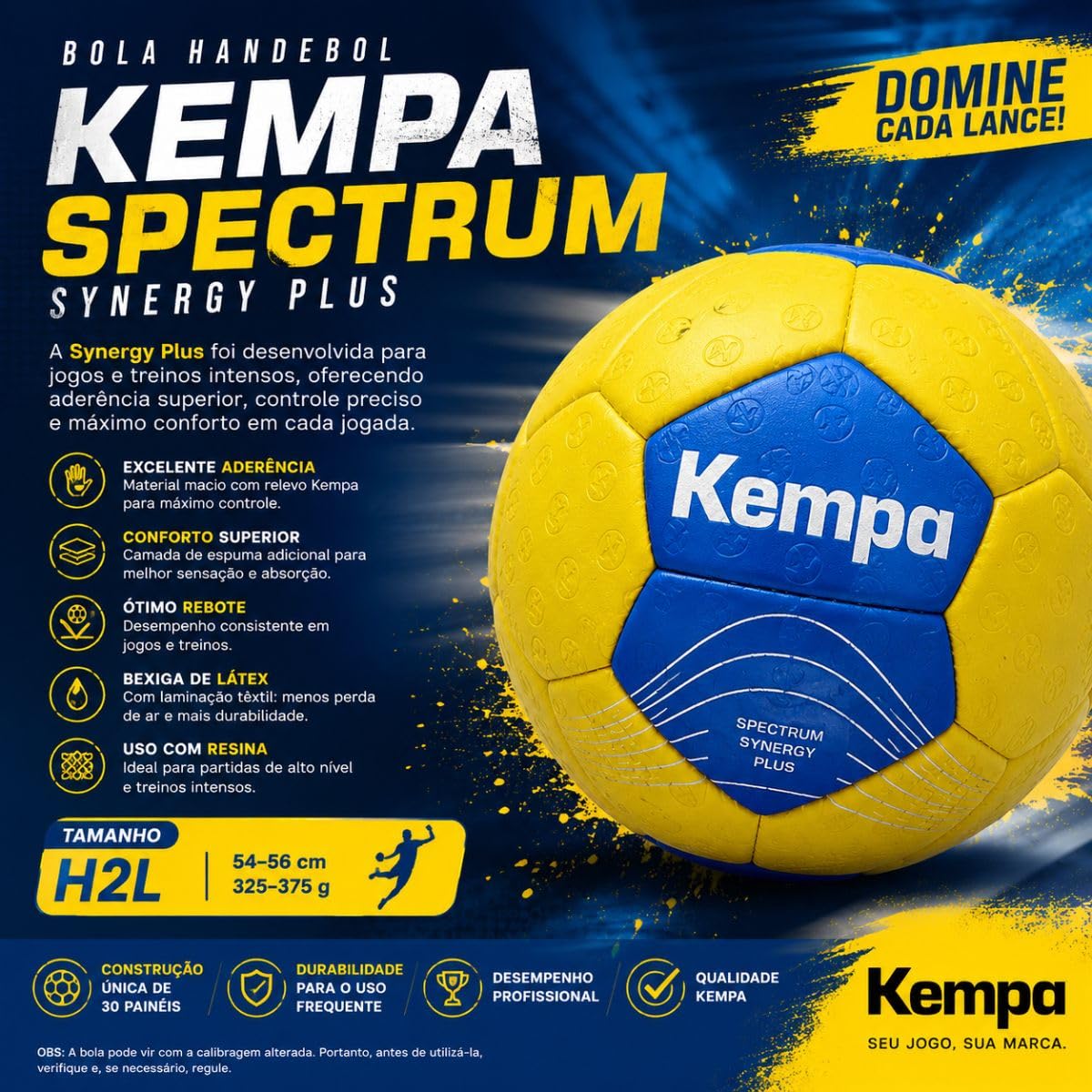 Kempa Spectrum Synergy Plus Pelota de Balonmano 30 Paneles Partido Entrenamiento