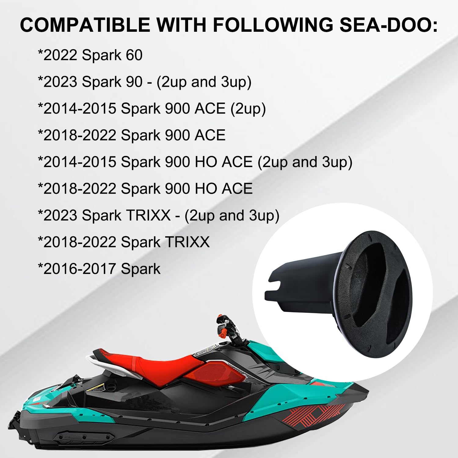 Vanlison Rear Access Cover Plug Cap Accessory Compatible with Sea-Doo Spark 2UP 3UP Trixx Ace 900 Part # 291003390