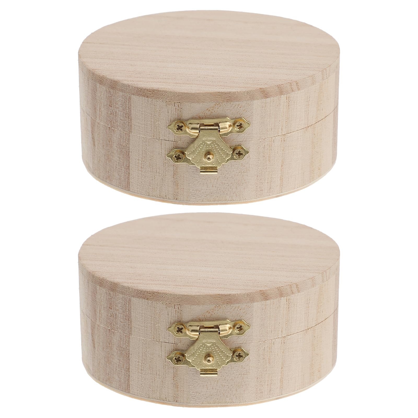 Boîte à bijoux ronde en bois sur la coiffeuse pour organiser vos bagues