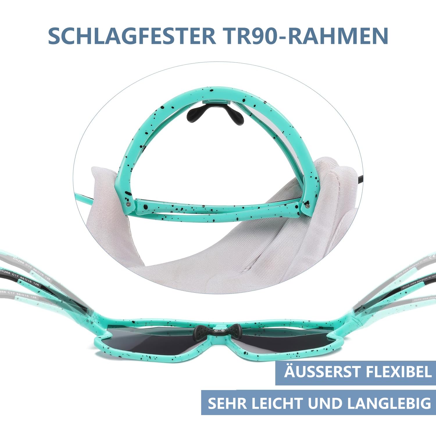 DUCO Dziecięce okulary przeciwsłoneczne, młodzieżowe, baseballowe, lekkie oprawki TR90, UV400, sportowe okulary przeciwsłoneczne dla chłopców i dziewczynek DK268