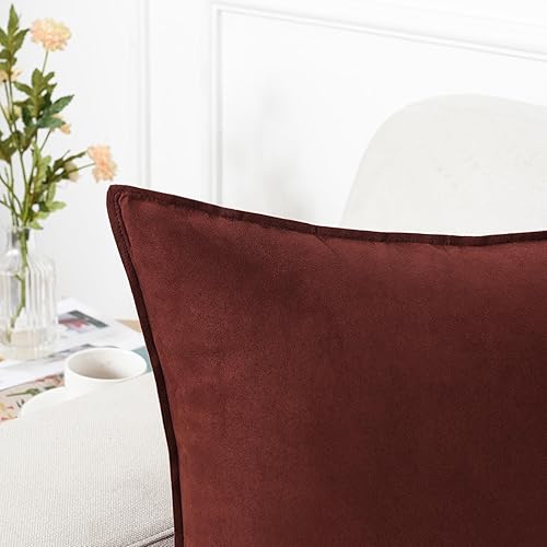 Miniatura 2 de Zealax Paquete de 2 fundas de almohada de color óxido, almohadas decorativas suaves para sofá y cama, 18 x 18 pulgadas, fundas de almohada otoñales