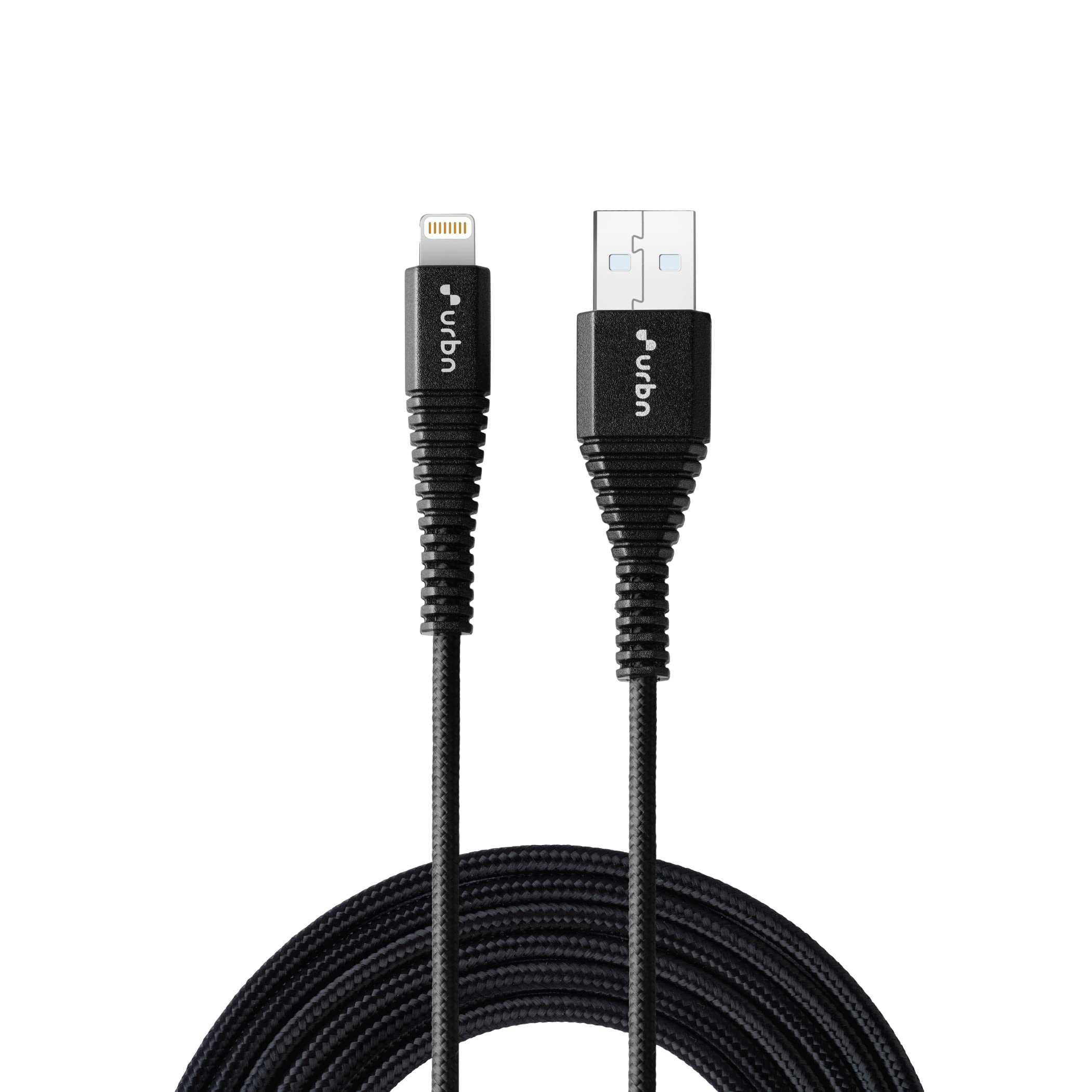 URBN Nylon Braided Apple Certified Lightning to USB Charge and Sync Extra Tough Cable, 4 Feet (1.2 Meters) - Black (B09RK5TV3N) Amazon Price History, Amazon Price Tracker