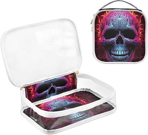 Miniatura 3 de Gothic Skull Clear Toiletry Bag for Traveling,2 Pack Makeup Cosmetic Bag with Zipper,Travel Bag for Toiletries,Travel Essentials 21214384